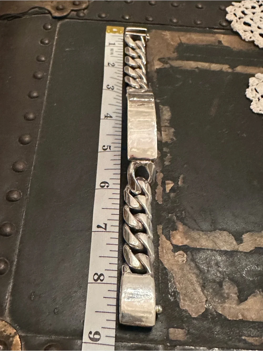 925 Sterling Vintage Mexico Solid 95.3g Cuban Link ID Bracelet 8.5